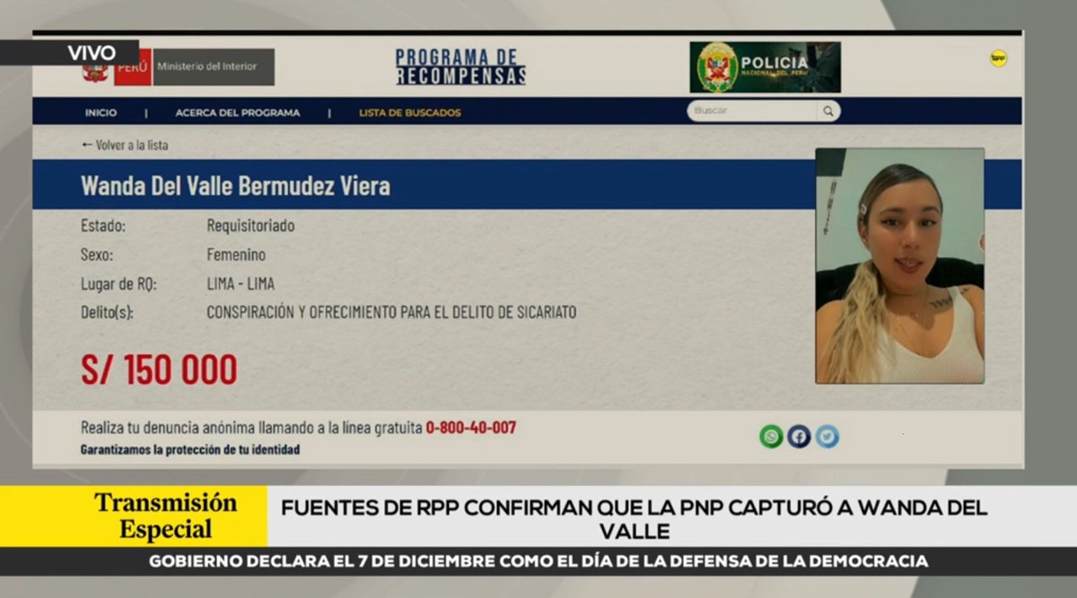 Uy! Qué coincidencia!  
Capturan a la pareja del "Maldito Cris" justo cuando sale de la cárcel el dictador Alberto Fujimori y la fiscal de la Nación está en su peor hora.
El régimen Boluarte/Otárola se ha vuelto especialista en cortinas de humo.