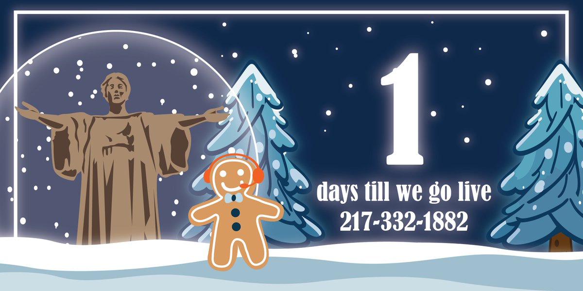 WE GO LIVE TOMORROW MORNING (technically tonight) AT 12:01 AM, we hope to hear your calls soon! ☃️❄️