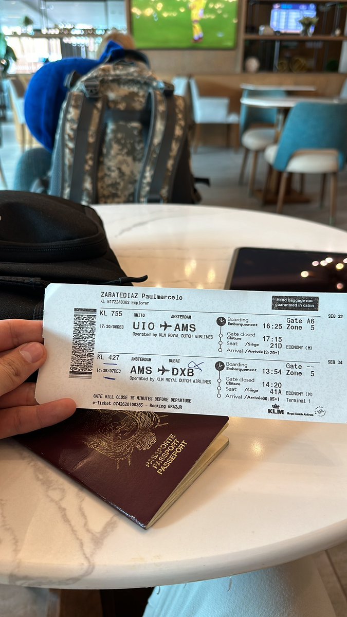 On my way to the #COP28 . A dream to be part of such event. As a Ecuadorian, it’s an honor to share my journey with you. 
I will contribute with 968 kg of CO2. However, as a conscious #climateActivist and #policymaker
I’ve set actions to compensate part of that CO2