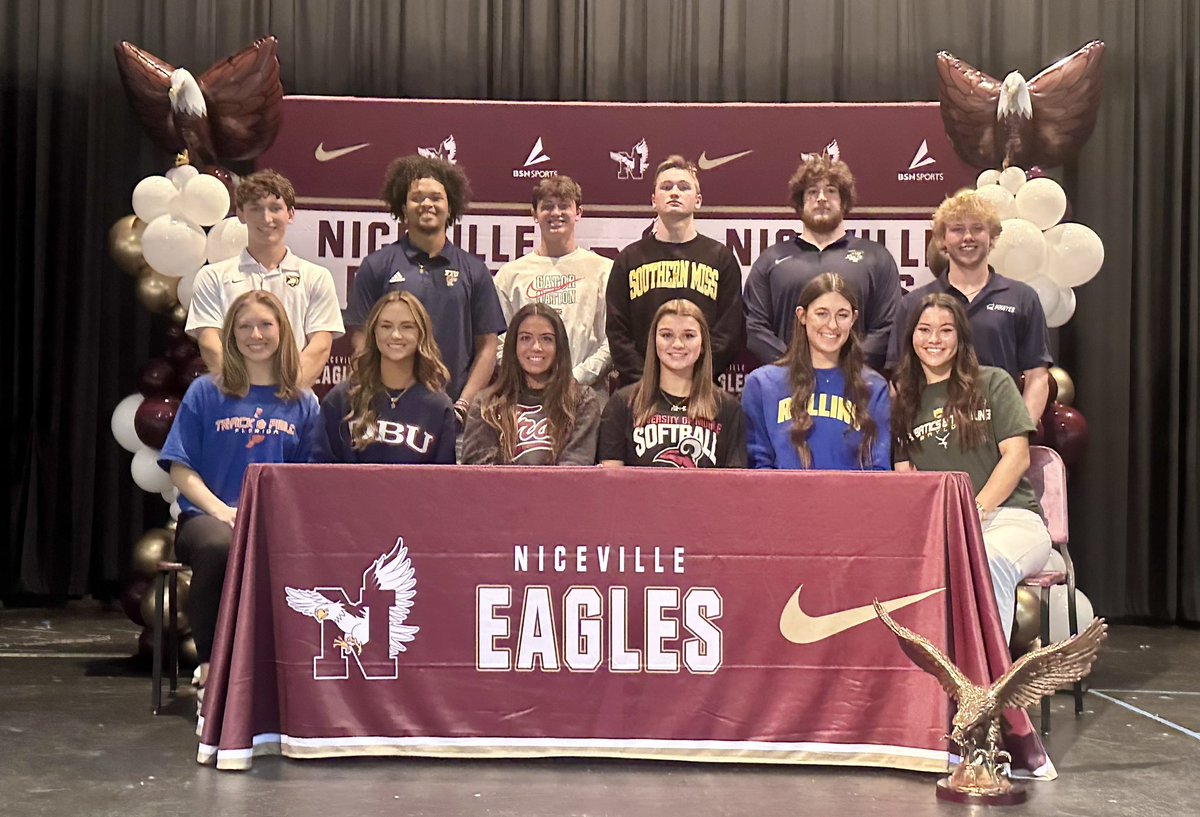 Big afternoon at NHS with 12 student/athletes signing National Letters of Intent to play at the college level in their respective sports! That’s 15 commits already this year at NHS - incredible achievements for our student/athletes. GO EAGLES 🦅