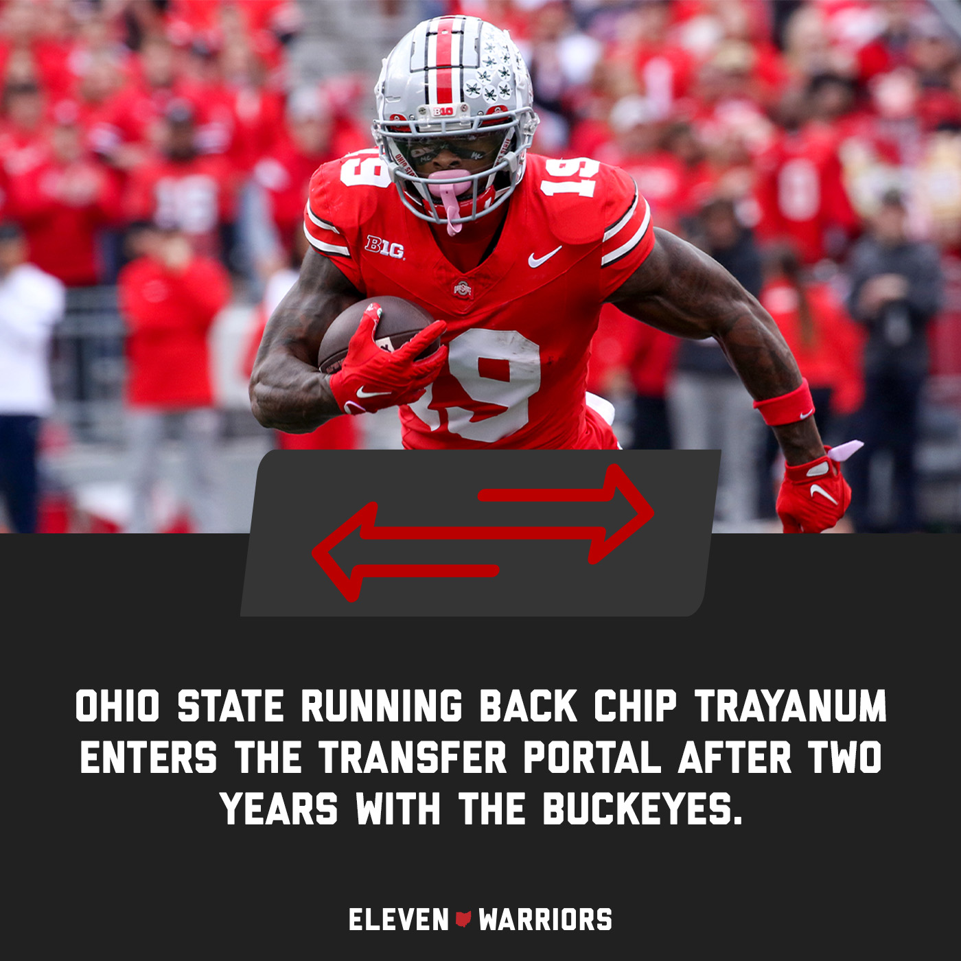 Ohio State football running back Chip Trayanum enters transfer portal