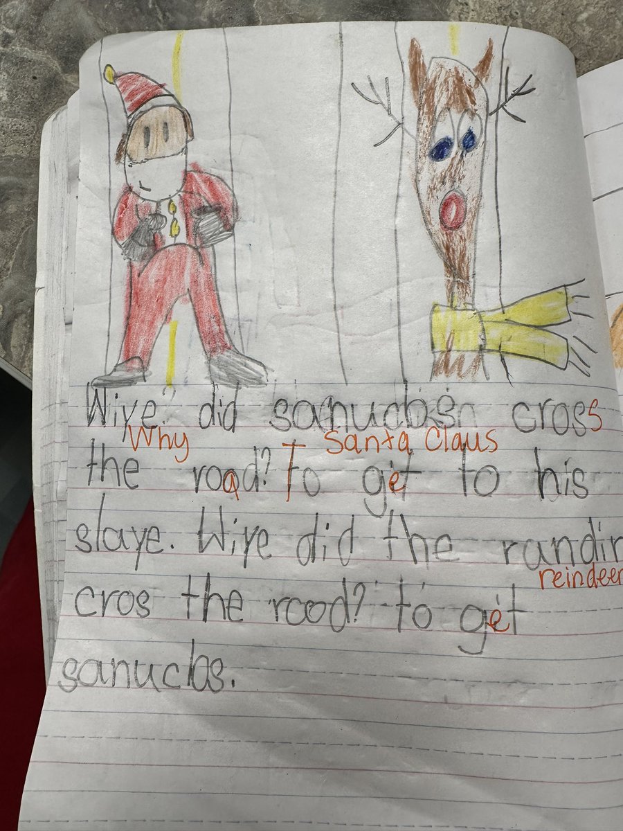Jokes for morning journal ❤️ <a href="/bay_minette/">Bay Minette Elementary</a> and that artwork!! 🥰