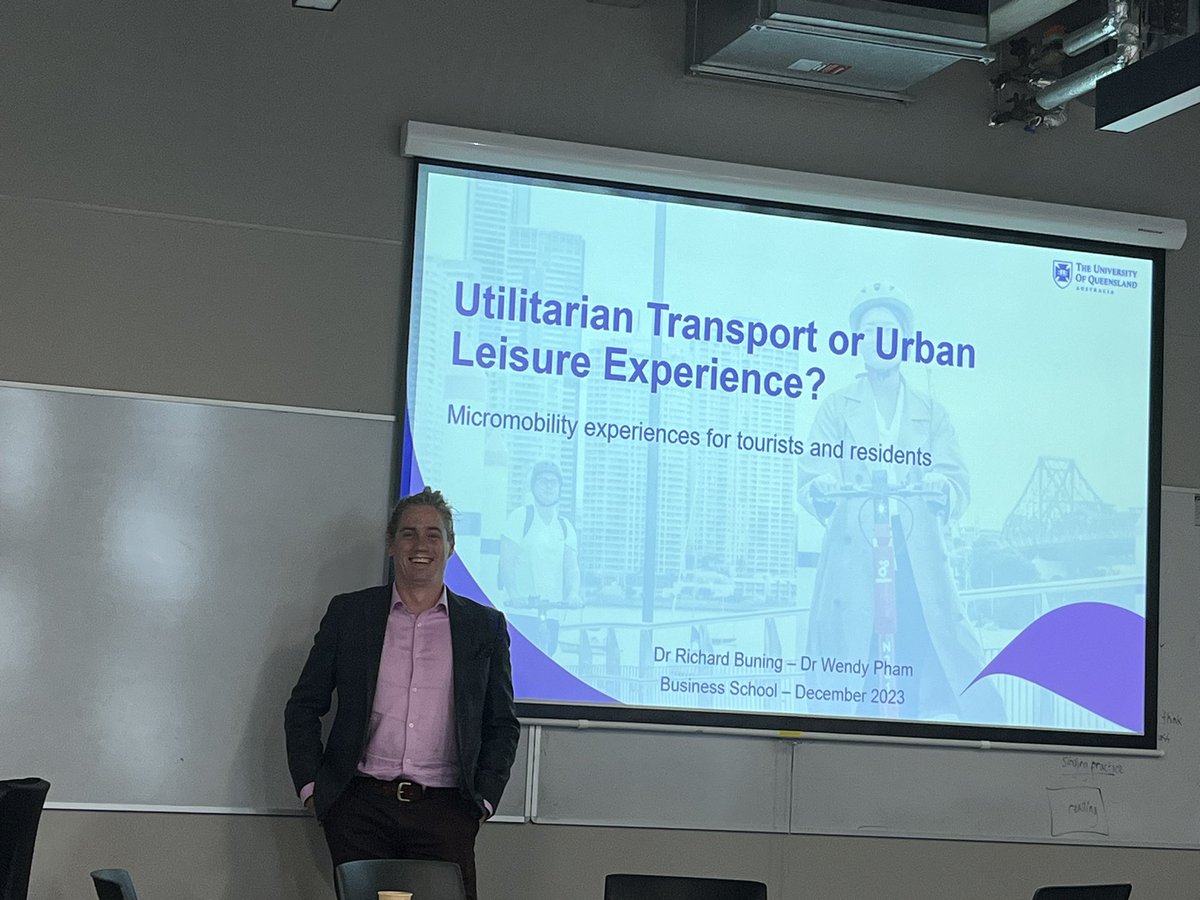 Hearing all about the benefits of eMicromobility offerings with @SportTourismDoc <a href="/UQ_News/">UQ News</a> 
At <a href="/ANZALSonline/">ANZALS</a> 
#Anzals2023
 
Inspired to try e-scooters here in Auckland…