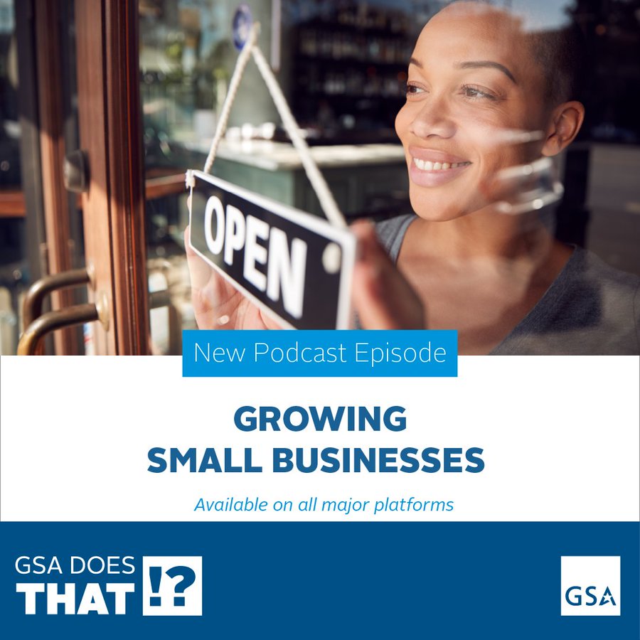 Small business owners: Are you looking to sell products and services to federal agencies? Tune in to @USGSA's latest podcast episode and get tips on how to grow your business through government contracting. 

🎧 Listen to #GSADoesThat!  gsa.gov/podcast