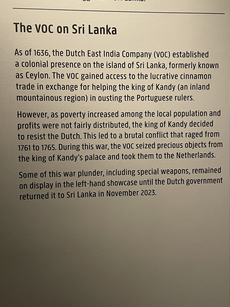 The moment when you go to a museum and you enjoy that objects are no longer there … this is what text in Rijksmuseum says now, could engage more critically with own history & contextualize absence as part of relational cultural justice