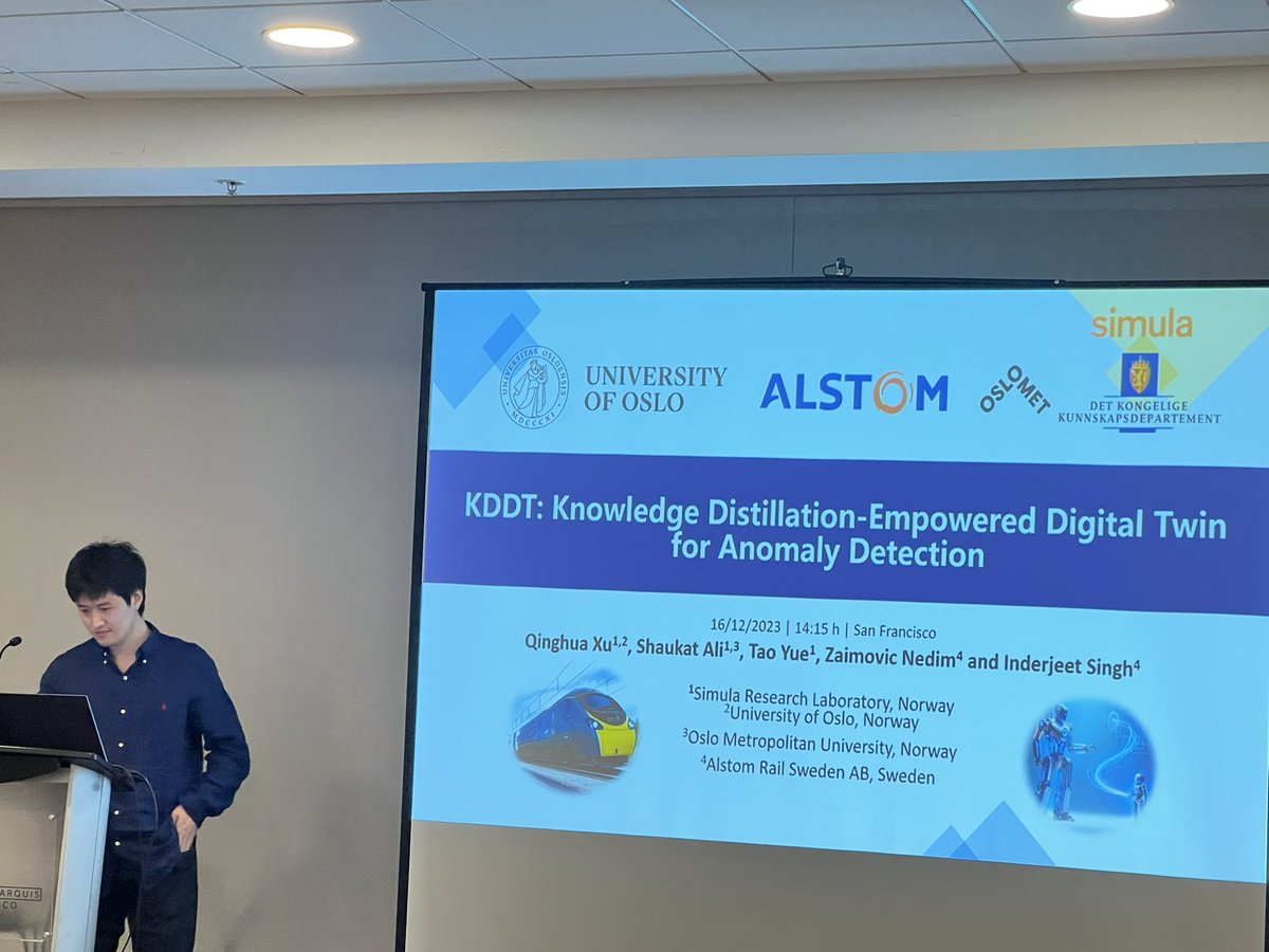 Qinghua just started to present his cool work on digital twins that we did together with Alstom at FSE 2023 in San Francisco! <a href="/FSEconf/">FSE 2025</a> <a href="/simula_research/">Simula Research Laboratory</a> <a href="/Adeptness_EU/">ADEPTNESS Project</a>