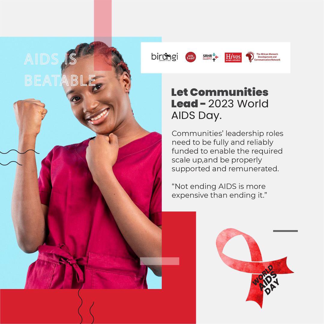Communities can play a very vital role in ending HIV if they are empowered & these are some of the ways we can do that; 
✅Involving the community in awareness raising campaigns & programs
✅Community participation in research
#WorldAidsDay
#WorldsAidsDay2023  
#WeLeadOurSRHR