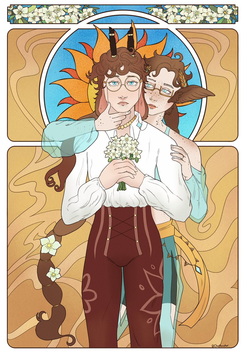 colochirusart's tweet photo. it's so nice to be able to work on art nouveau pieces! another recent comm https://t.co/JGNtcDEkaQ