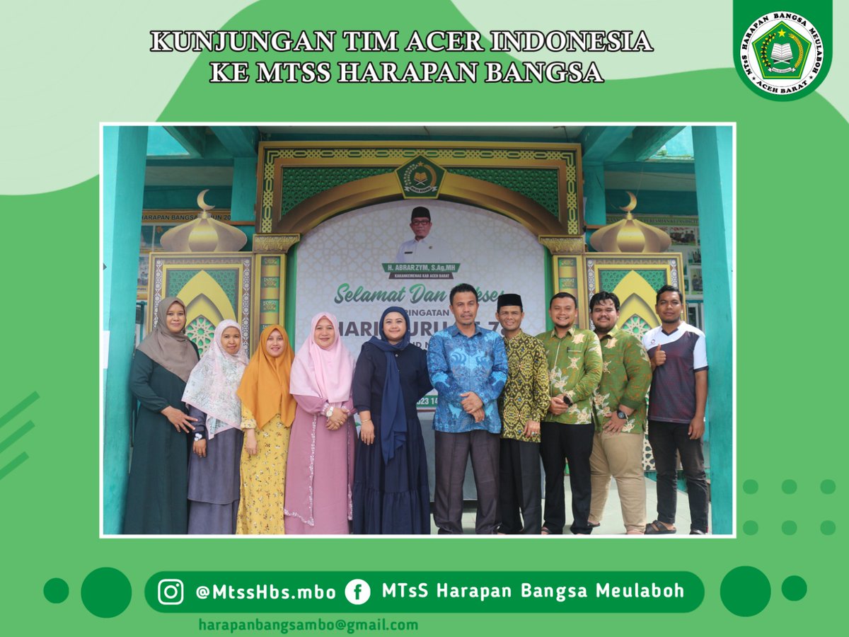 mtsshbsmbo's tweet photo. Halo #HarapanMuda !!
Tim Acer dari Jakarta berkunjung ke Madrasah kita loh..
Kebetulan kita menjadi madrasah pertama di Aceh Barat yang mereka kunjungi nih..
Terima kasih kpd buk Renny Kristanti
selaku Tim dari @acerID  sudah menyempatkan diri mampir di tempat kami..
#Semangat https://t.co/8Y9pT4l9K3