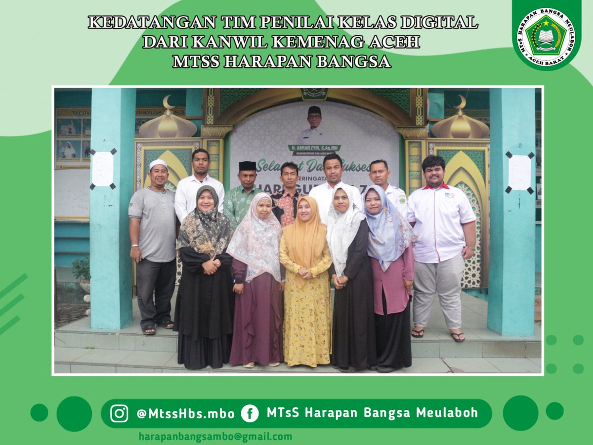 mtsshbsmbo's tweet photo. Halo #HarapanMuda !!
Madrasah kita kedatangan tamu Tim Penilaian kelas Digital nih dari KANWIL KEMENAG ACEH..
Mohon doanya yaa, semoga dapat yang terbaik.. 😊
#HarapanMuda !
#Semangat

#mtsshbsmbo #harapanbangsameulaboh #harapankita #kitabisa #miminbangsa #SahabatBangsa https://t.co/cecrkwd3qE