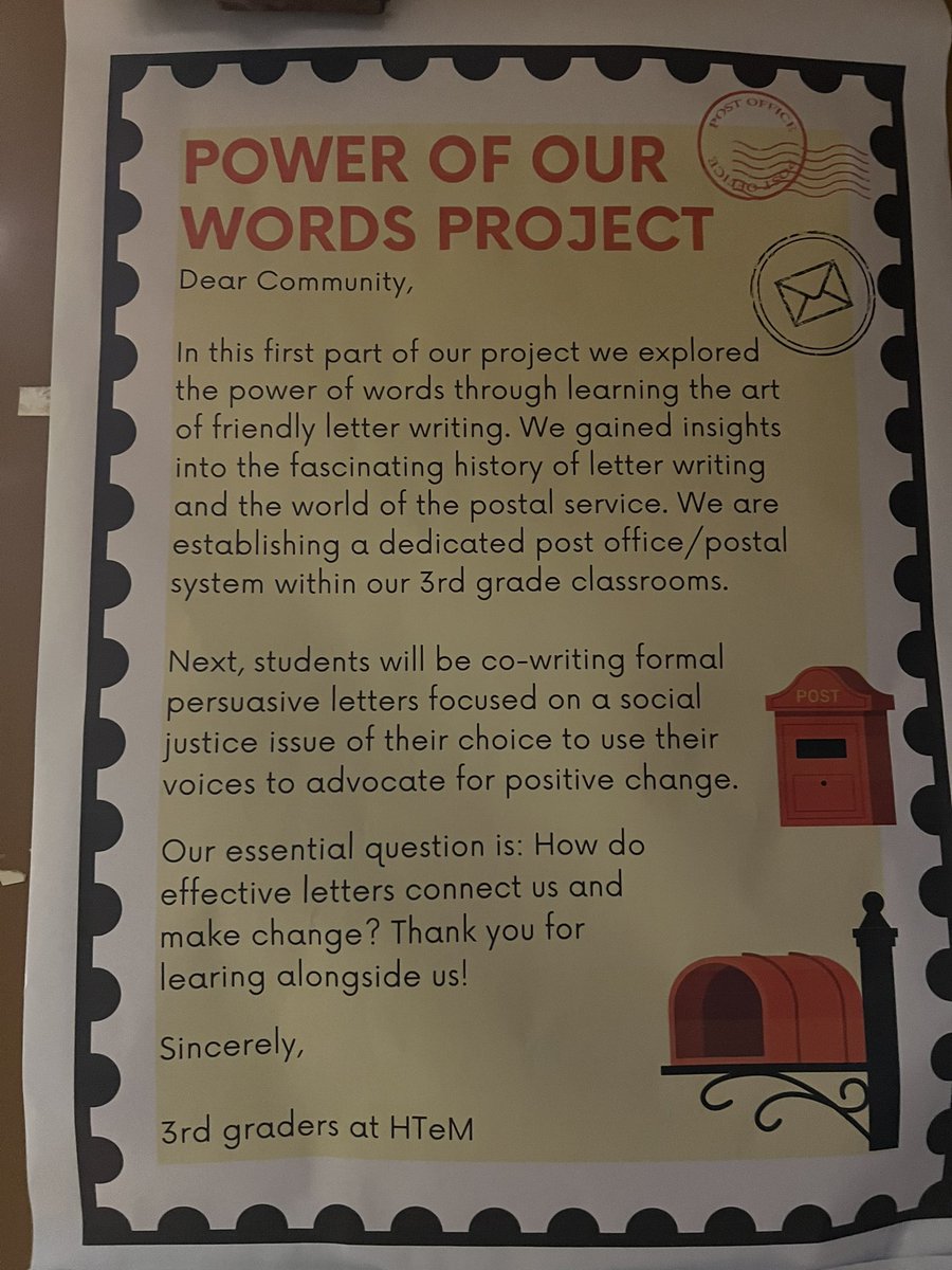 Dianalamaestra's tweet photo. Yay for snail mail! #3rdgraders @hightechhigh learn about the courier system, how we build relationships through written word and will build on words and social justice for their next project! #deeperlearning #pbl https://t.co/6uy7DndV3o