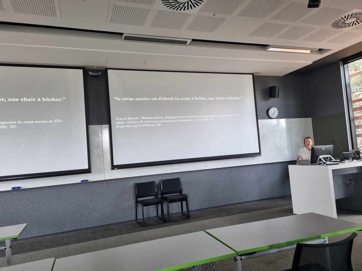 FrenchUsyd's tweet photo. Brilliant panel on variations of Monstrosity in literature and cinema with Joe Hardwick, Jenny Davis Barnett and Beau Smith-Davies #ASFS2023 @AuFrenchStudies, wonderfully chaired by our own Vick Souliman https://t.co/W8gGNO2Uij
