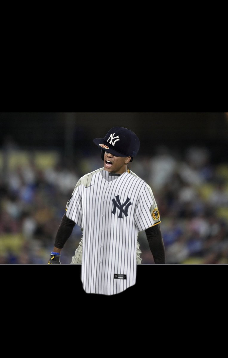 LVRaidernation3's tweet photo. FIRST LOOK!! What a day to be a Yankee fan #yankees #juansoto #number28 https://t.co/FtOqrbio0y