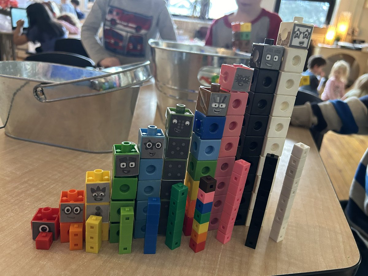 KindersRoss's tweet photo. We love @numberblocks in our room. Mrs L. added faces to cubes from @twinklresources and then W. made #littlebuddies using cm cubes. Joining the #bigblockparty and loving it. @MsMichelleMatte @ross_dsbn https://t.co/00DXssMA8A