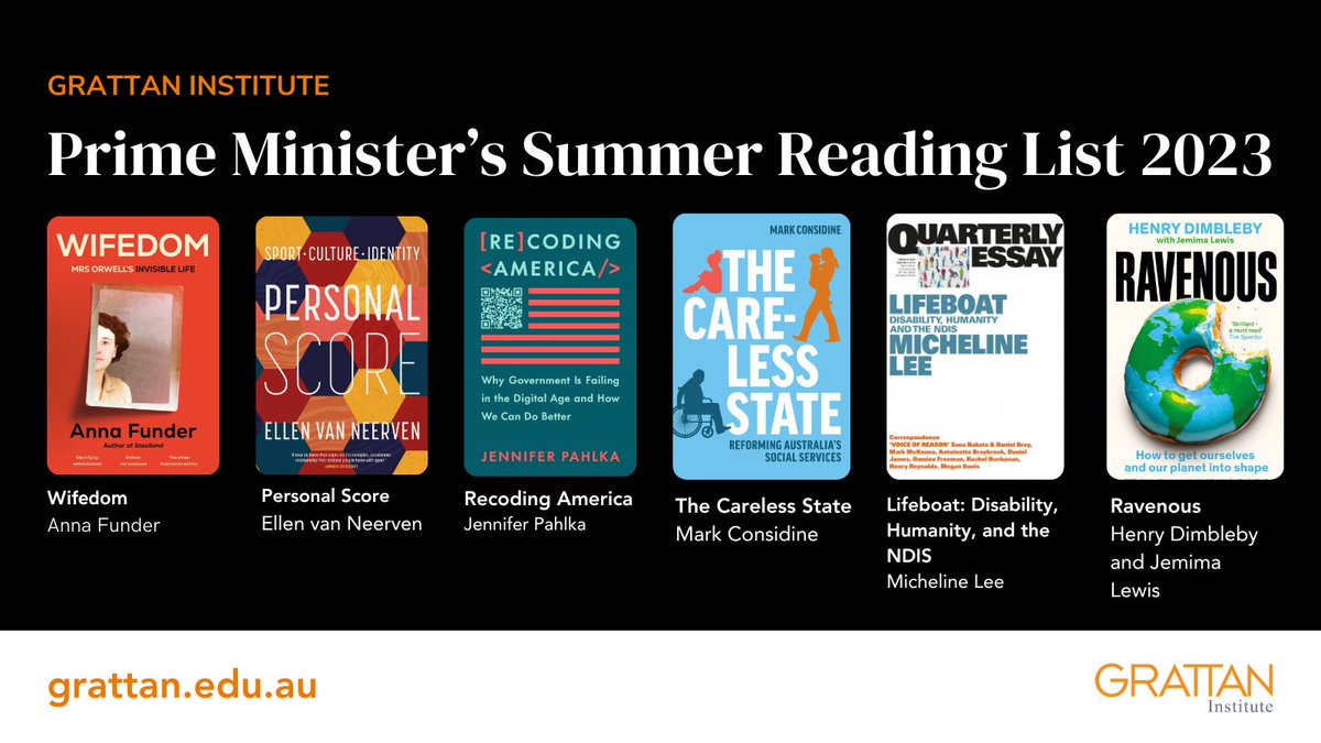 1/ We are delighted to announce our Prime Minister’s Summer Reading List for 2023! 📚 We recommend these six excellent books to @AlboMP – and all Australians. buff.ly/48ol75V