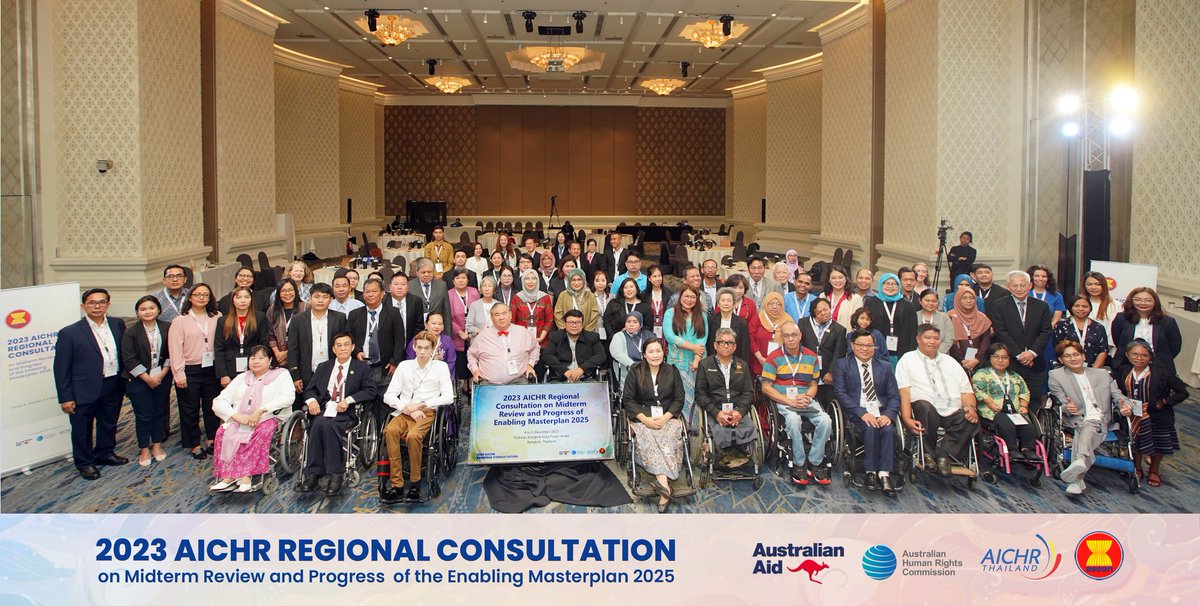 AusAmbASEAN's tweet photo. Congrats @AICHRIndonesia for a successful Regional Consultation on Disability Rights this week.
Australia is proud to support the #ASEANEnablingMasterplan, as we strengthen our partnership in mainstreaming #disabilityrights in @ASEAN. https://t.co/1qhdvtlrdM