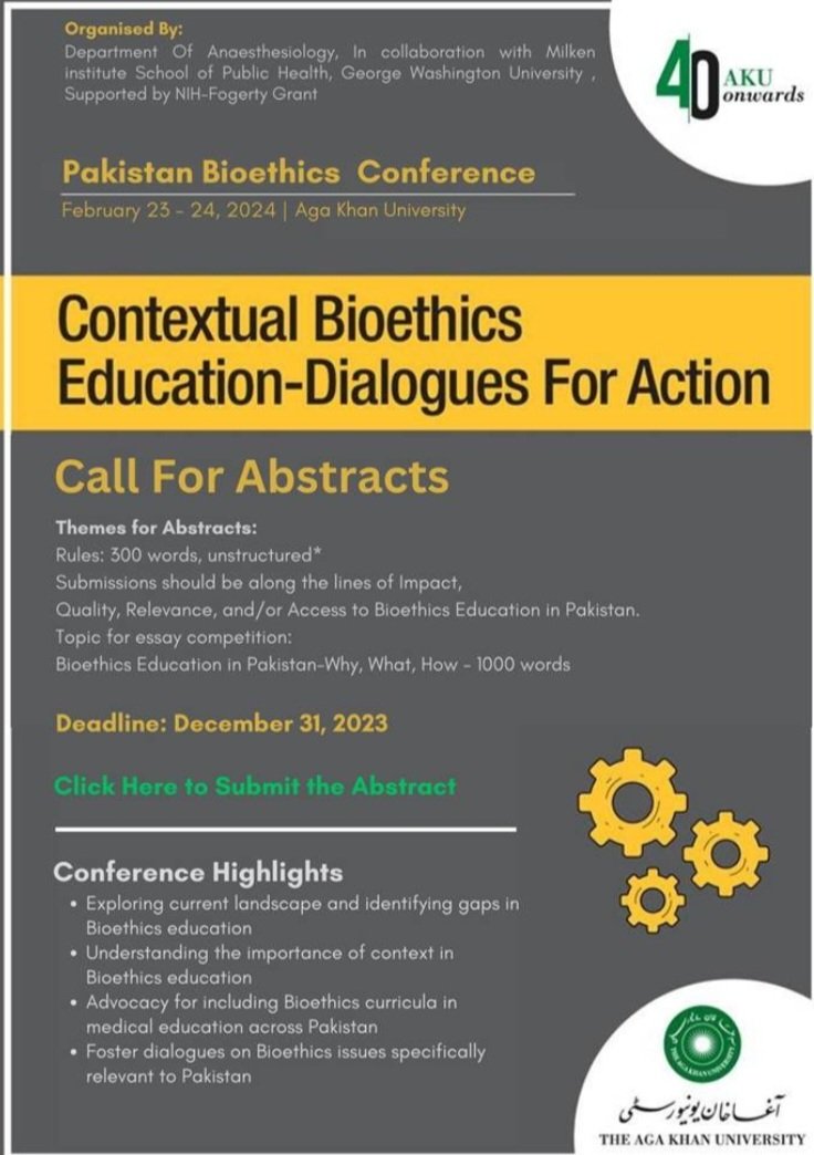 doctsaab's tweet photo. Not to be missed, this conference will bring together a diverse group of ethics enthusiasts from different parts of Pakistan. 
@AKUGlobal https://t.co/JBIEC18tEe