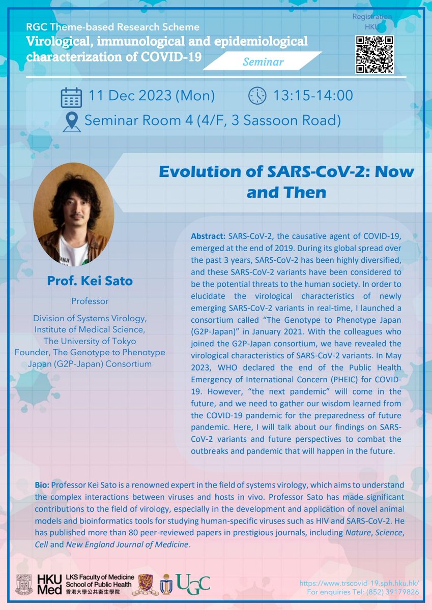 Look forward to listening to Sato on next Monday! @SystemsVirology
