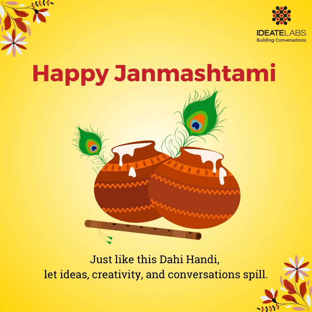 TheIdeateLab's tweet photo. This Janmashtami, let creativity blossom and ideas reach the pinnacle of the pyramid. #HappyJanmashtami2023
 
#Janmashtami #krishnajanmashtami #dahihandi #Janmashtami2023 #Janmashtmi https://t.co/qQN3NB8pz2