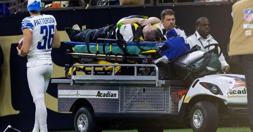 glover_ros2540's tweet photo. An NFL official who was involved in a collision with New Orleans Saints running back Alvin Kamara suffered a fractured fibula and a dislocated knee and will have surgery, the team announced

NFL official to have surgery following horror injury after collision with Saints running back Alvin Kamara