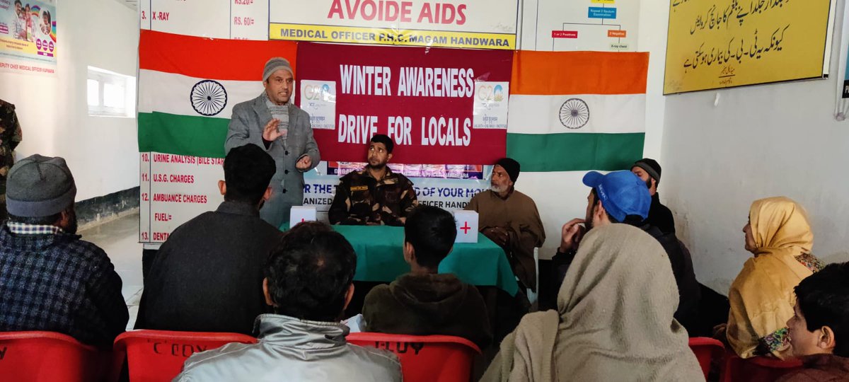 JannatLolab's tweet photo. #IndianArmy Organised Winter Awareness Drive for Locals at Primary Health Centre, Magam.
#IndianArmy
#Kashmir
#NayaKashmir
#Healthykashmir
#Healthis wealth
#ProsperousKashmir
#KashmirMeinTiranga https://t.co/lEvhmM4LKz