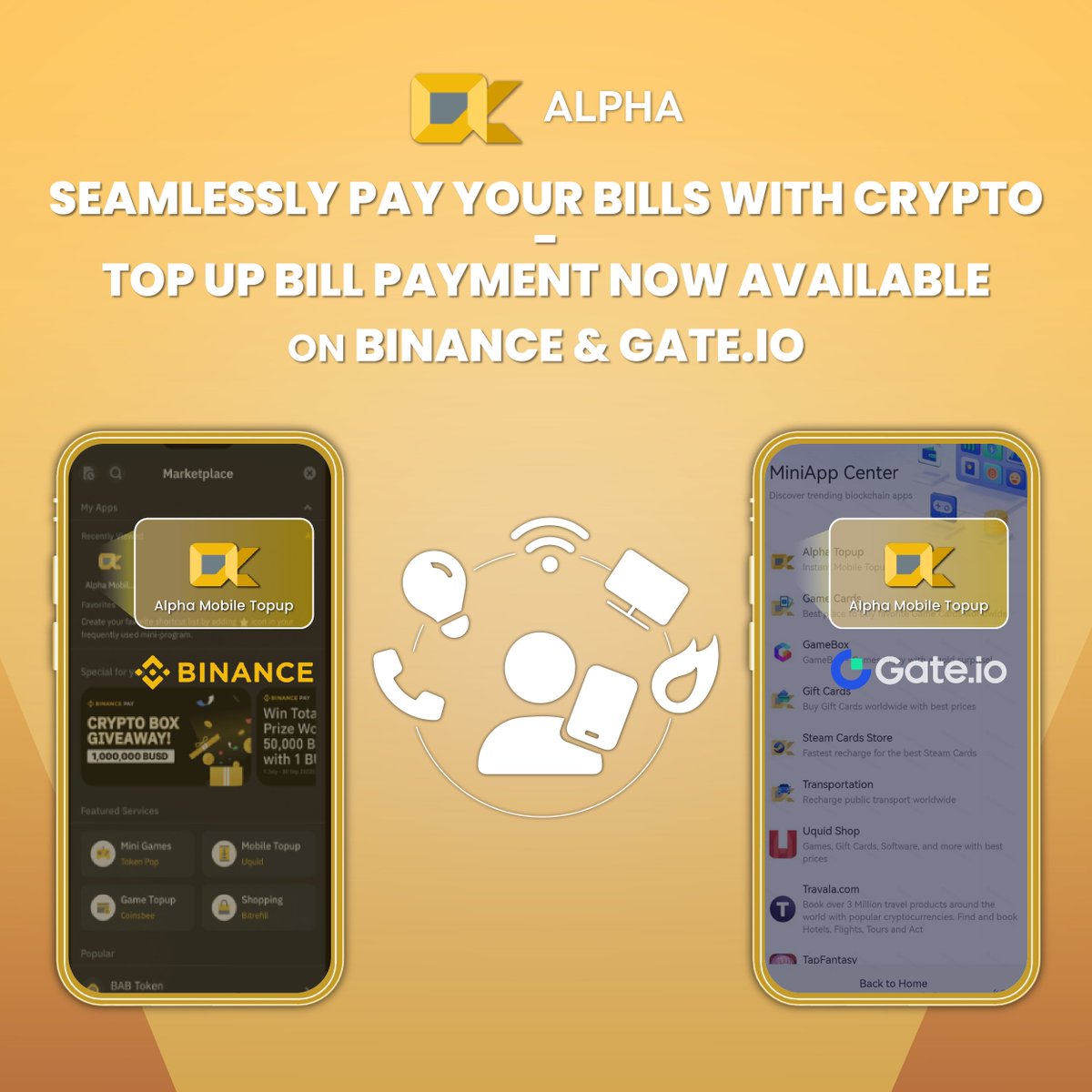 AlphaTopup's tweet photo. π Exciting News! Alpha Top Up's Bill Payment is now on #Binance & #Gateio! π±π³
π Manage your Utility Bills effortlessly:
- Electricity
- Gas
- Landline
- TV
- Wifi Recharge
π Experience the future of bill payments and top-ups with the ease of crypto!
#Uquid #AlphaTopUp https://t.co/SMEaxZ7Q5v