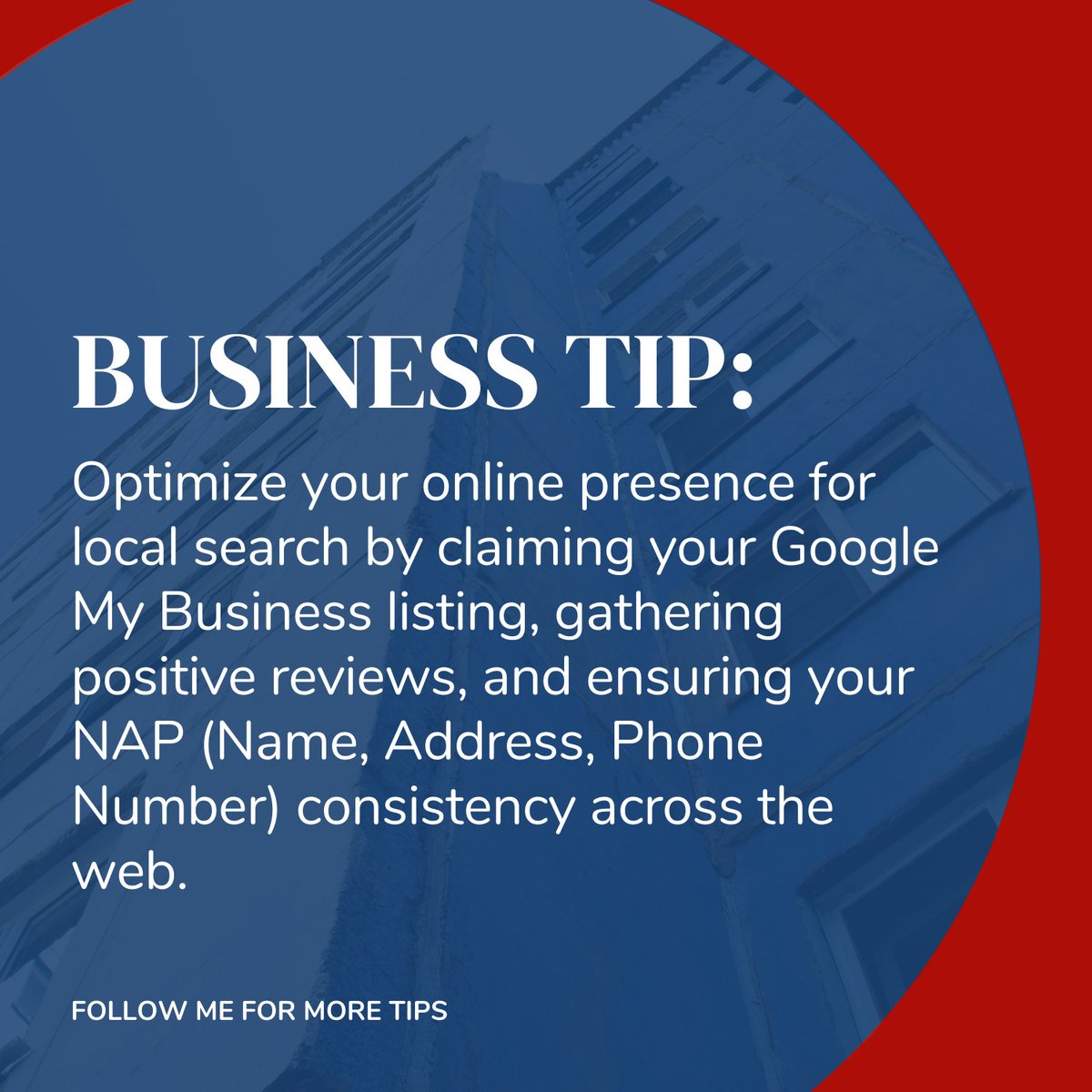 Leverage Local SEO 
💡- Tip: Optimize your online presence for local search by claiming your Google My Business listing, gathering positive reviews, and ensuring your NAP (Name, Address, Phone Number) consistency across the web. 
#LocalSEO #SmallBusinessSEO #EntrepreneurSuccess