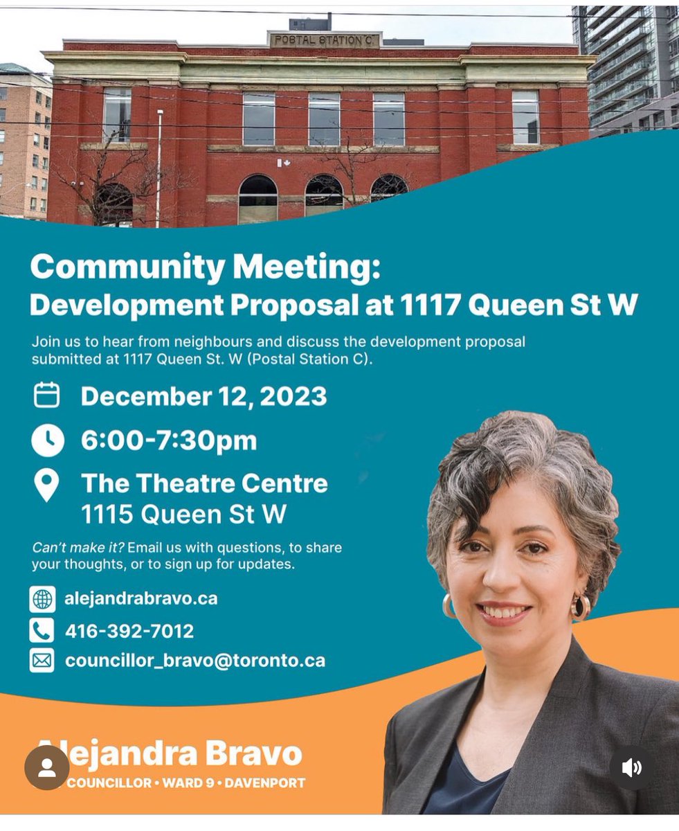 qwCommunityPost's tweet photo. Join us on December 12 to talk the future of 1117 Queen West. 

@canadapostcorp sold our building with zero public consultation for an undisclosed amount.

We demand public land in public hands! https://t.co/8d2d1Ff2gR