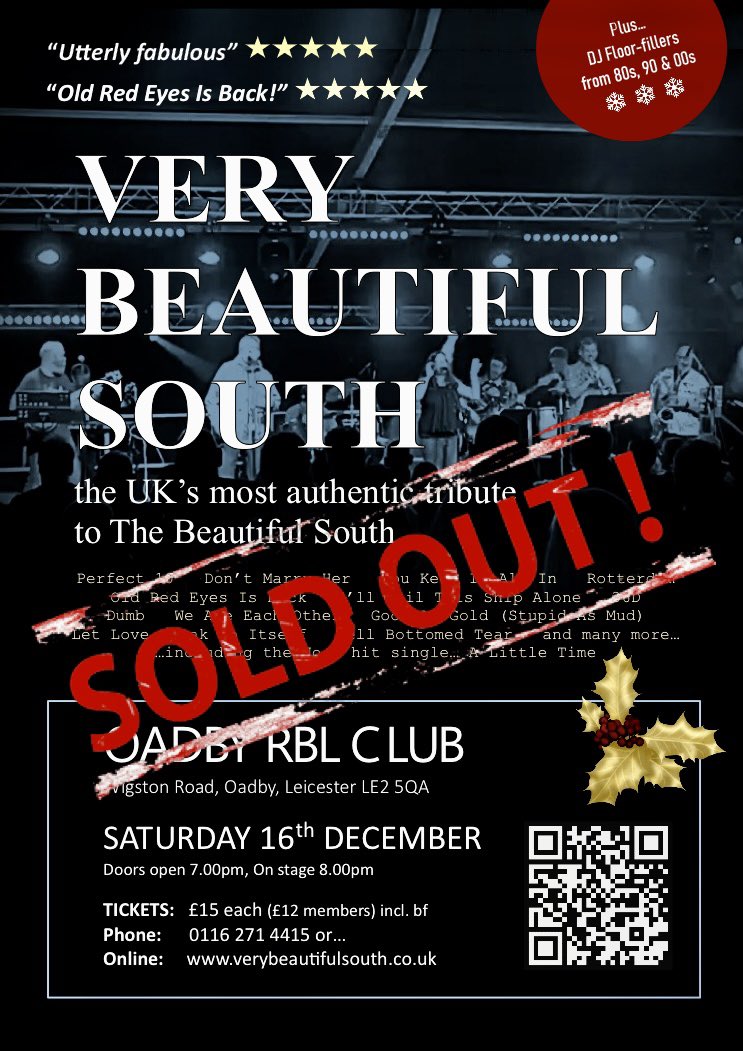 VeryBeautSouth's tweet photo. LEICESTER… you are AWESOME… see you on 16th… it’s gonna be a corker!…
🙏😊🎉🎄🎶
Waiting list: https://t.co/pMUbP45Xsa https://t.co/Jrl3qr7qfI