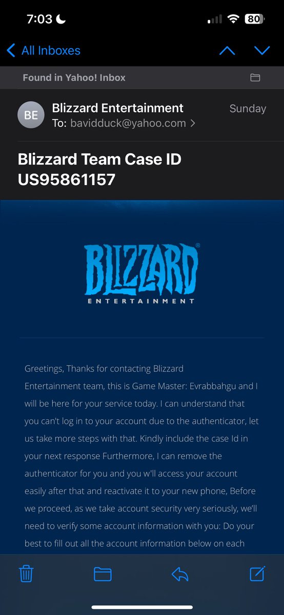 SavageFlyCo's tweet photo. @BlizzardCS Are you really serious right now?  I have to fill this tf out for a 5th time??  Why can’t you guys just do your job and idk ACTUALLY ME BACK?  Also, please tell me where the ticket id is, because i must be stupid. https://t.co/e4alEjwArA