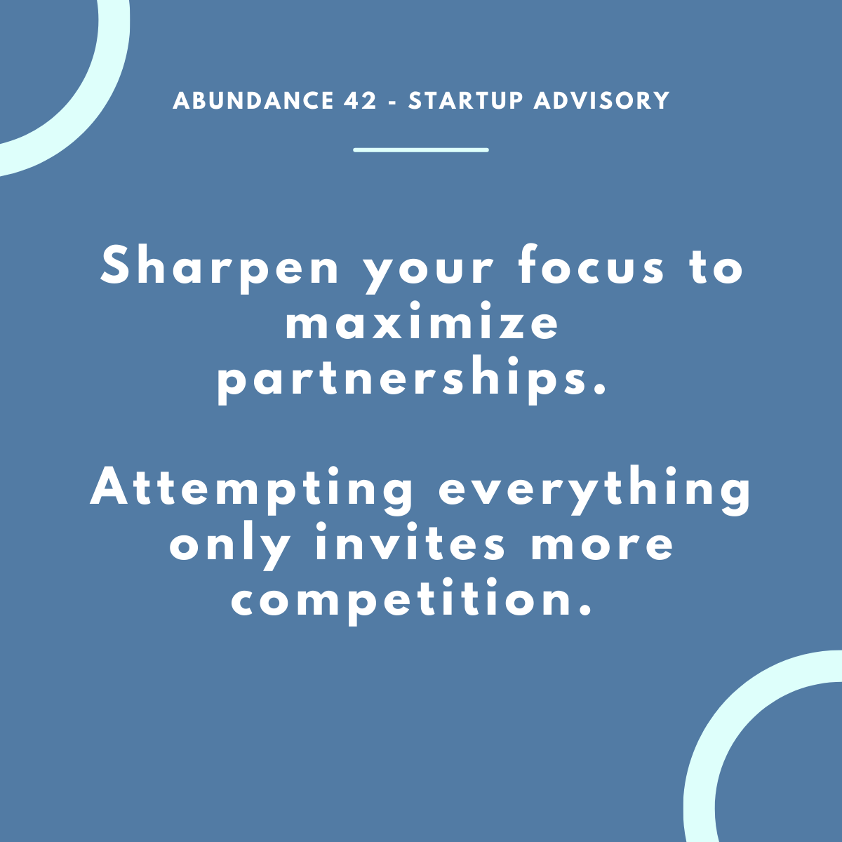 Abunadnce42's tweet image. The more you focus, the more you can partner. The more you try to do everything, the more competitors youll have. #MarketplaceStrategy #StrategicLeadership #CollaborateForSuccess #partnerships