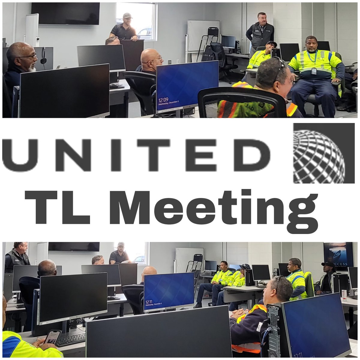 Happy holidays, @united! #MCOFinest attending my TL meeting w/ @SteveTanzella & @med70258466. As leaders, it's crucial to hear feedback from our team on what barriers they face & how we can help remove those barriers. @LouFarinaccio @AOSafetyUAL @AO_Performance @weareunited 🏆