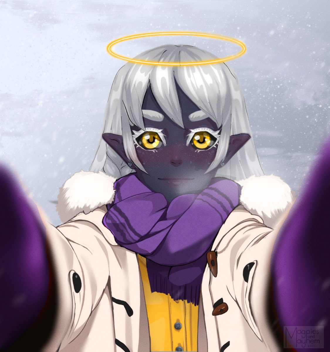 khellinit's tweet photo. I asked my gf if she could make a sweater edit for me for the memes and she drew one before she realized i meant just a model edit. #vtuber #KhellinArt @MagpiesnMayhem 

Join me this winter, the fae shall keep you warm with overwhelming bliss and I shall be your final comfort https://t.co/XBHwWz7GQz