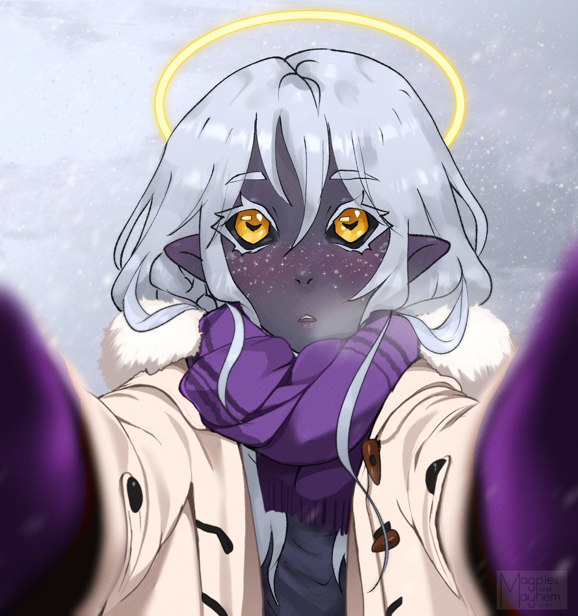 khellinit's tweet photo. I asked my gf if she could make a sweater edit for me for the memes and she drew one before she realized i meant just a model edit. #vtuber #KhellinArt @MagpiesnMayhem 

Join me this winter, the fae shall keep you warm with overwhelming bliss and I shall be your final comfort https://t.co/XBHwWz7GQz