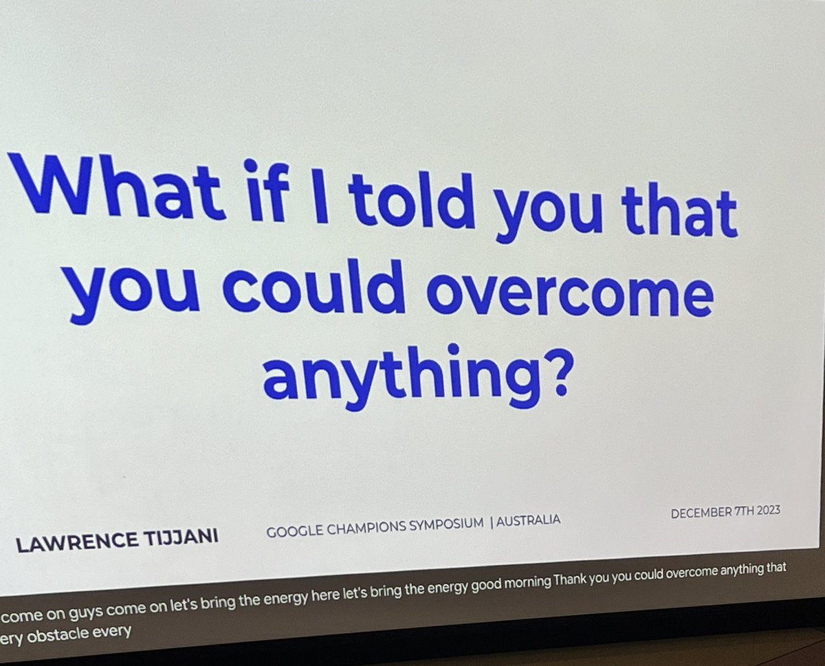 Such a powerful thought process 🙌
#GoogleChampions #AUGoogleChampionsSydney
<a href="/justaguy_LT/">Lawrence Tijjani</a>
