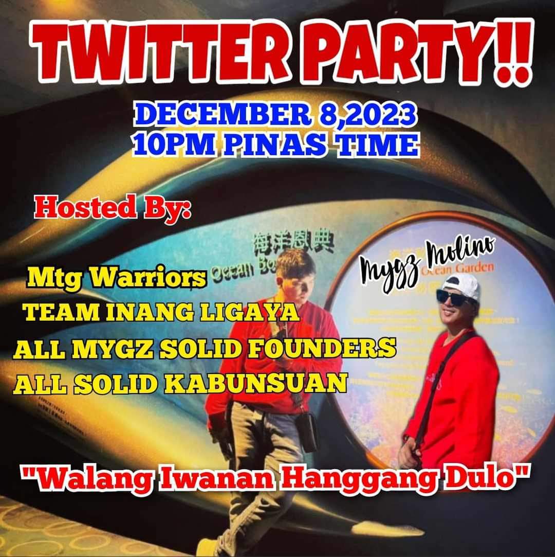 Hello mga Kabunso Twitter Party on December 8, 2023 at 10Pm Pinas time! See you all!