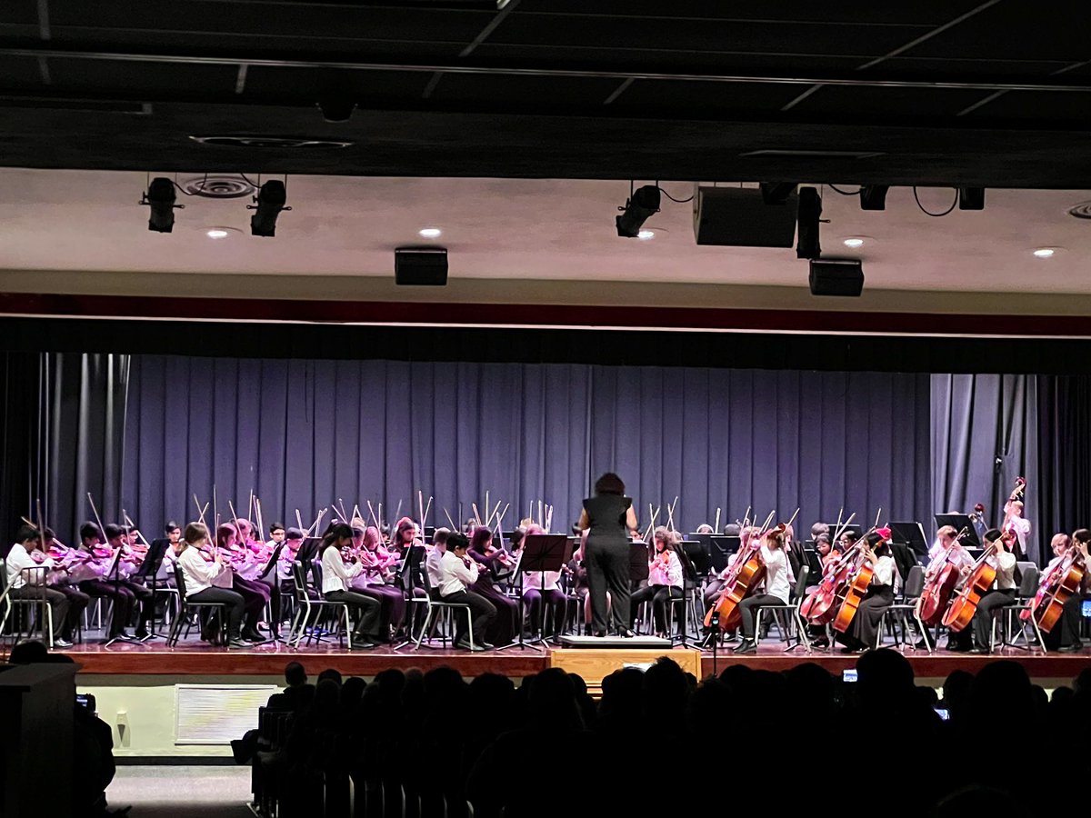 SFMSLions's tweet photo. Our auditorium was filled with the sounds of the season by the talented student musicians in our 6th, 7th, &amp; 8th Grade Orchestra under the direction of Mrs. Jeanne Tupper! Congratulations on an incredible holiday concert! 🎶💚🎻🦁 #SFMSLionPride https://t.co/4ROVMbUccl