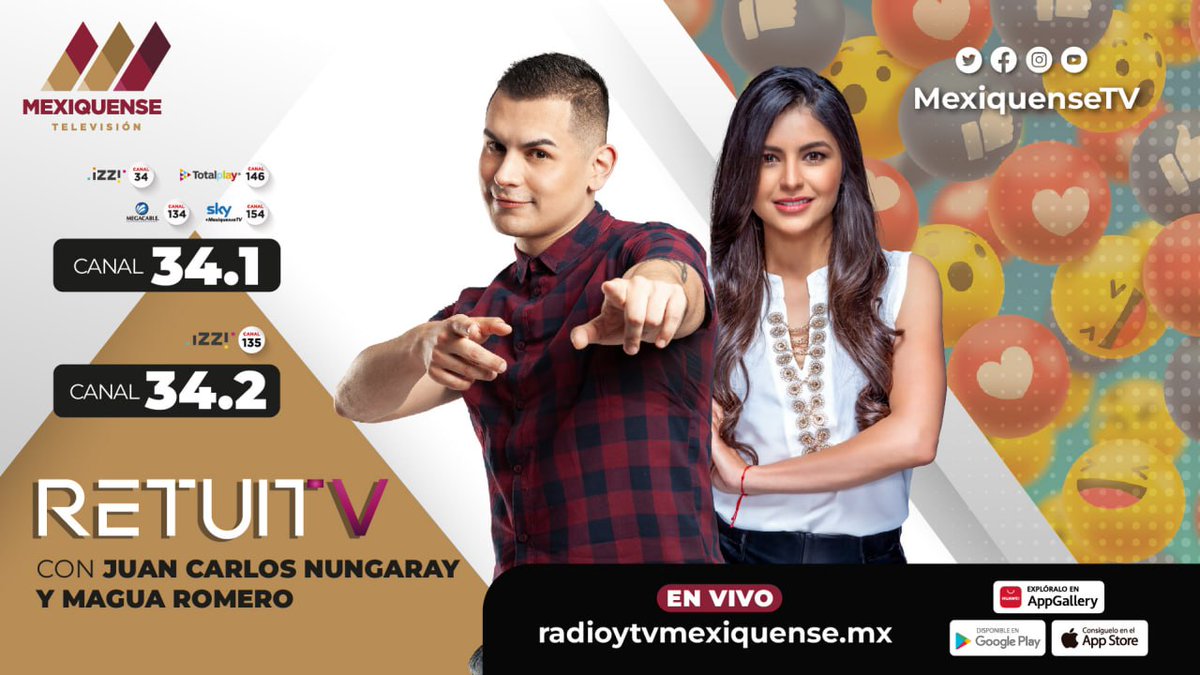 ¡Acompáñanos en #Retuit con <a href="/MaguaRomero/">MAGUA ROMERO</a> y Juan Carlos Nungaray! 📲 En un programa lleno de información con las noticias más destacadas en tecnología y redes sociales de la semana.  🖥️

Miércoles, 8:00 PM. Canal 34.1 de #MexiquenseTV. 
#ConéctateConMexiquense.