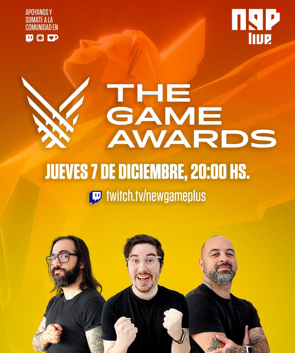 NewGamePlusOK's tweet photo. Mañana llega la Anti-Gala de NGP!

Súmate a los tres gordos en bermudas para sorprenderte con los anuncios de #TheGameAwards, compartir la noche con la comunidad y participar por un #EldenRing, códigos de #GamePass ¡y más!

Arrancamos a las 20hs, solo por
https://t.co/VF4v0oeEVp https://t.co/EfltILEKDo