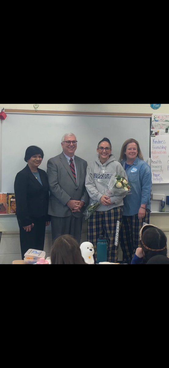 Congratulations to Hillside’s Educator of the Year, Mrs. Shannon Sonnie. She was supporting in her Math Support role when she was honored on PJ Day! Well deserved @MTL_HSMath #YearofDetermination