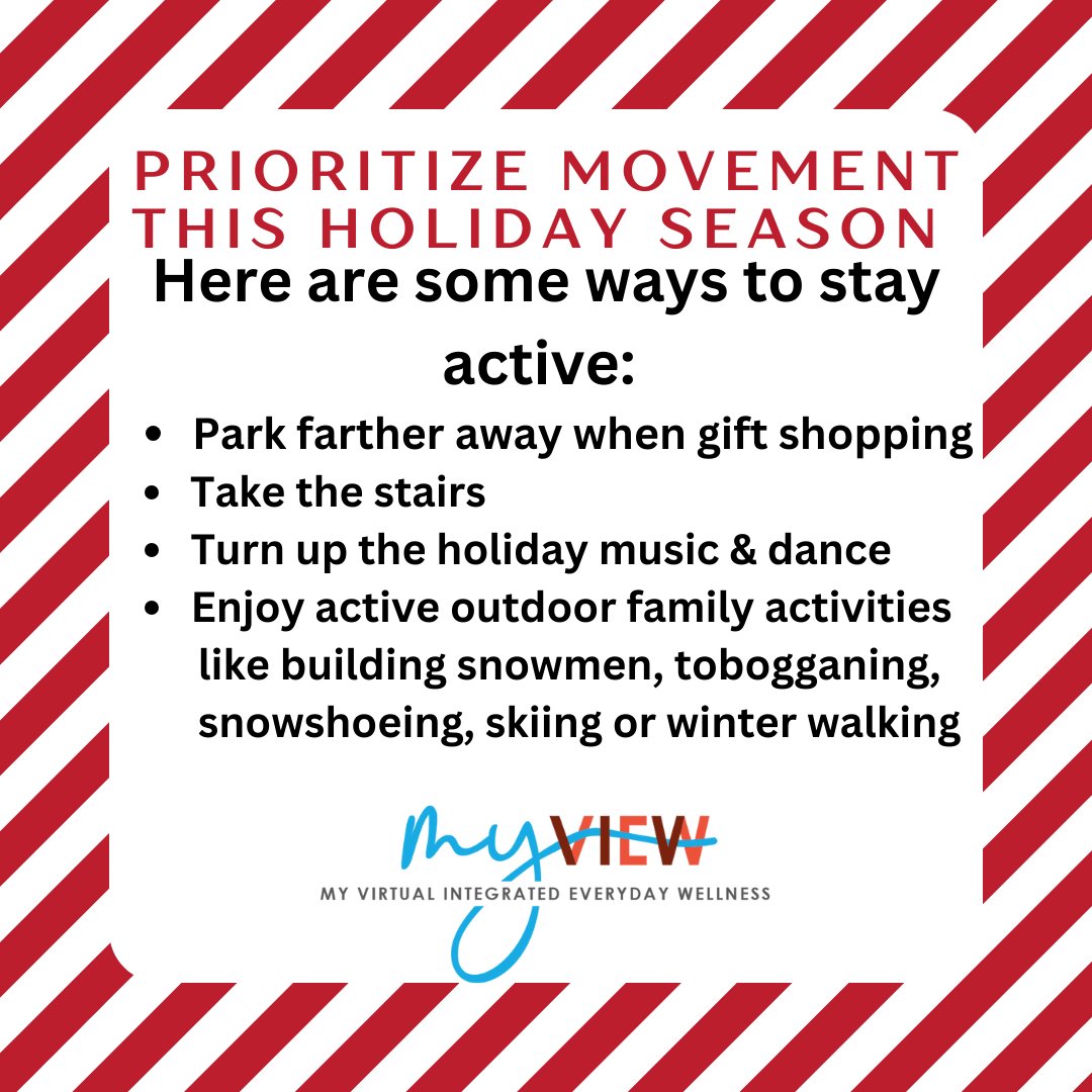 Prioritize #Movement this Holiday Season!
#wellness #cardiacwellness #heart #virtualwellness #hearthealth #beatheartdisease #nutrition #stressmanagement #cardiology#cardiac #healthyheart  #hearthealthyliving #AFib #healthyholidays #heartpatient #movement