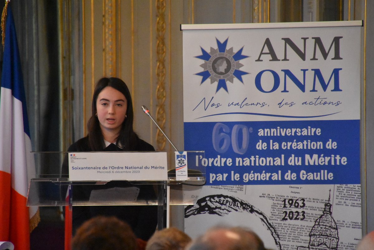 UNORanjou's tweet photo. 1/4 M. Philippe CHOPIN @Prefet49 Maine-et-Loire a accueilli le 60e anniversaire de l' Association nationale des membres de l’Ordre national du Mérite #ONM du 49.
L'#UNOR avec 19 membres dans l'assemblée était bien représentée et a mis à l'honneur ses #Cadets du #SNU en mission https://t.co/9X40CeWkgx