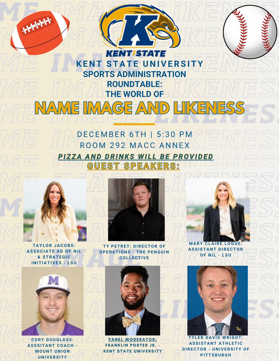 JoeySondles22's tweet image. Great panel tonight at Kent State University learning about NIL and what all goes into that certain subject! Every speaker gave great insight and details about how and what goes into NIL at the collegiate level! #KSUSpad #NILSummit