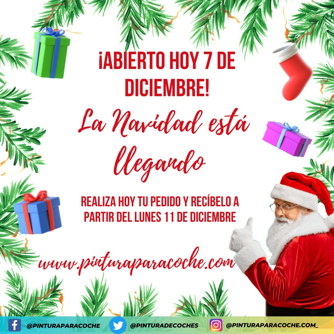 PinturaDeCoches's tweet photo. 👋🏻🎄 ABIERTO HOY: 7 DE DICIEMBRE 👋🏻🎅
Realiza hoy tu pedido y recíbelo a partir del lunes 11 de diciembre. Disculpen las molestias.
#festivo #diadelaconstitucion #puente #diadelainmaculada #pinturaparacoche #clasicos #classiccar #debeer #standox #standoblue #ppg #maxmeyer #nexa https://t.co/0ZiNh3X3uG