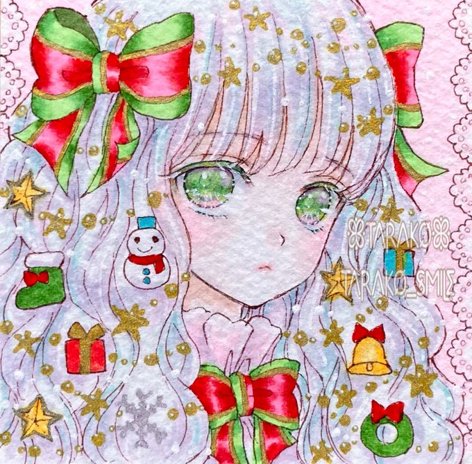 今日は #クリスマスツリーの日 だそうです去年のクリスマスツリーの女の子を#豆色紙 