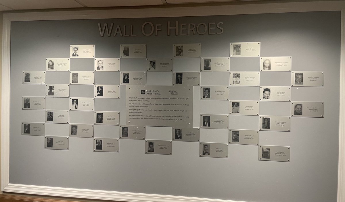 DebbieDuHaime's tweet photo. My brother Rich is on the “Wall of Heroes” at St. Clare’s Hospital in Dover #njsharingnetwork #organ #tissue #donor ❤️ https://t.co/ksVurEzRD2