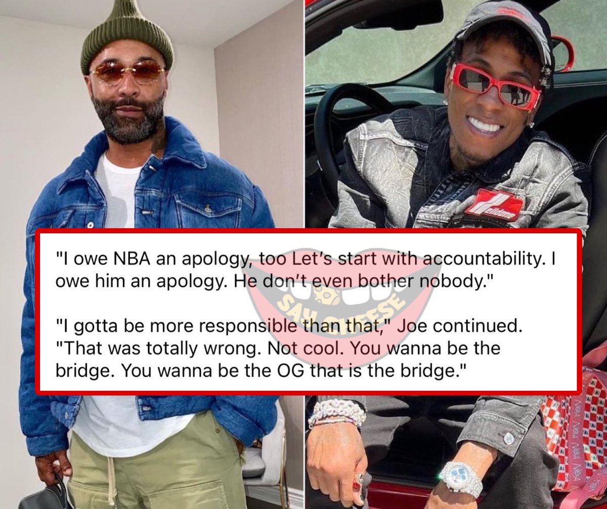 SaycheeseDGTL's tweet photo. Joe Budden apologizes to NBA YoungBoy for calling him “trash”

“I owe him an apology. He don’t even bother nobody.” https://t.co/RNw9Q1P7MS
