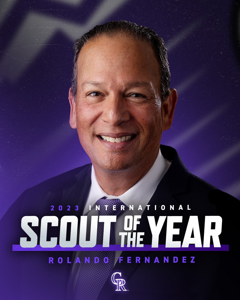 Longtime Rockies scout, Rolando Fernandez, was recognized at the Winter Meetings as the 2023 International Scout of the Year.

Congratulations, Rolando!