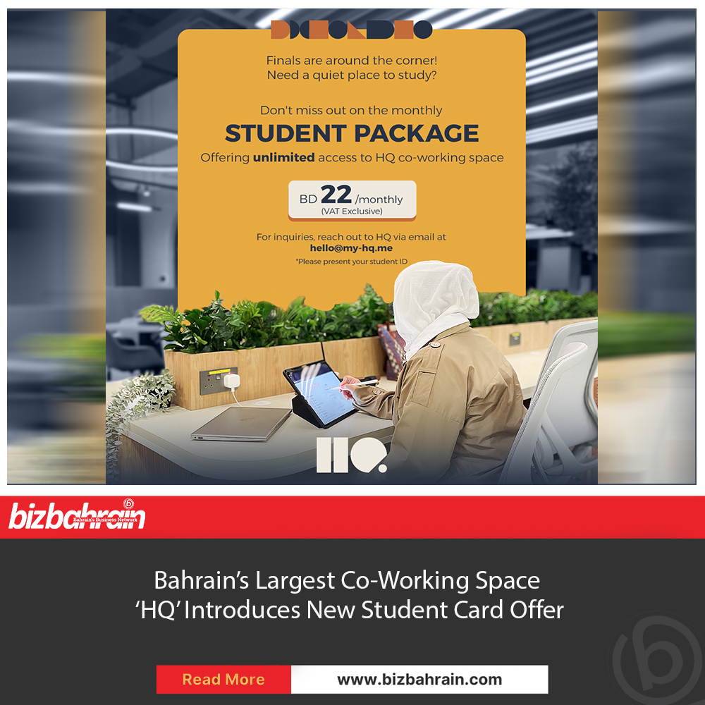 bizbahrain's tweet image. #Students of all #educational levels can benefit from the student offer provided they present their #studentID. The offer entails receiving a #studentcard for 22 BD (#VAT exclusive) that unlocks flexible space access hours and access facilities and resources. 
#HQ #hopefund