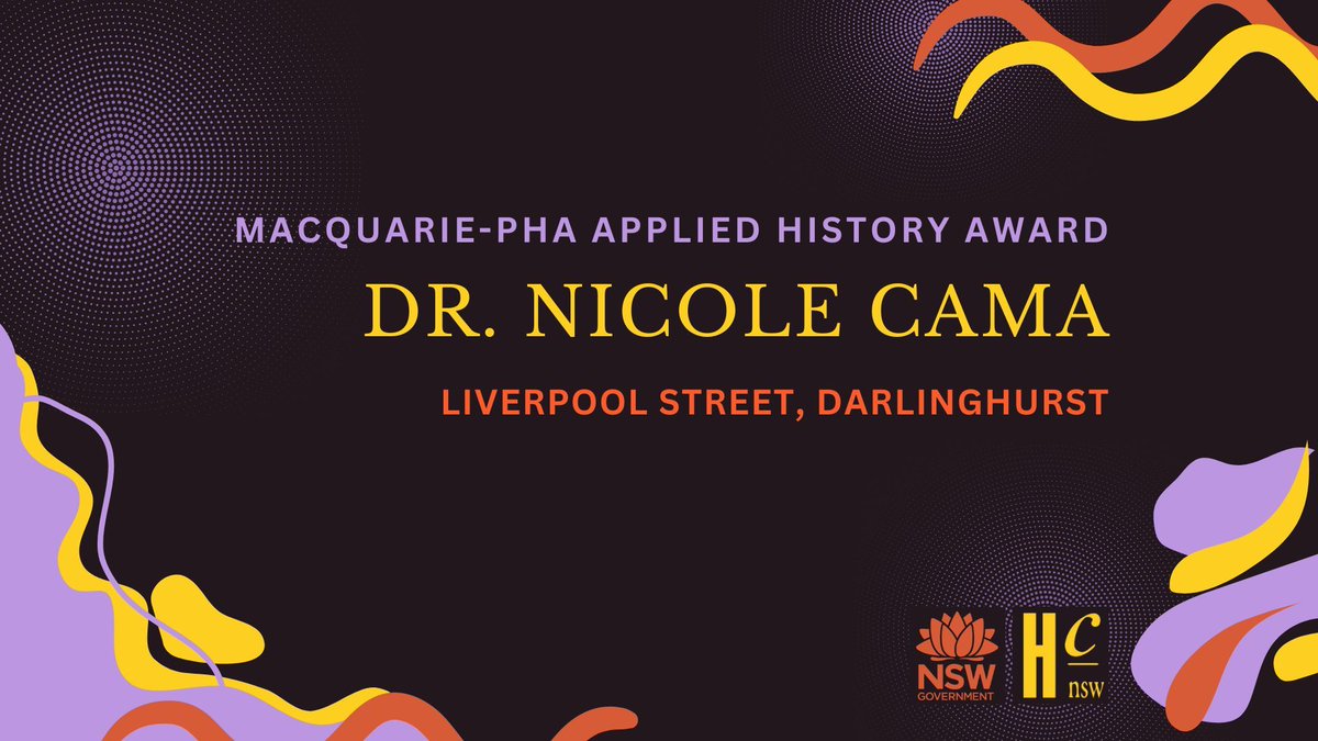 Our Macquarie-PHA Applied History Award was awarded to Dr Nicole Cama for her entry 'Liverpool Street, Darlinghurst' We would like to thank Professor @TanyaEvans14 from @Macquarie_Uni for presenting the award Read all about her project via buff.ly/3TjgfL3 📷 Tim Harris